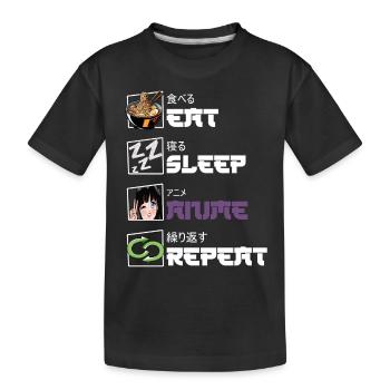 Eat Sleep Anime Repeat - Kinder Premium Bio T-Shirt - Schwarz - Vorne