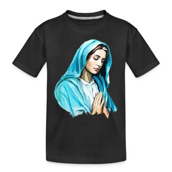 Heilige Maria Maria Madonna Mariana Jungfrau Maria Heilig - Kinder Premium Bio T-Shirt - Schwarz - Vorne