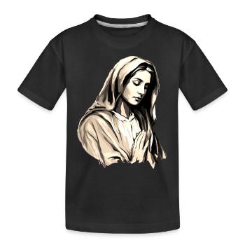 Heilige Maria Maria Madonna Mariana Jungfrau Maria Heilig - Kinder Premium Bio T-Shirt - Schwarz - Vorne