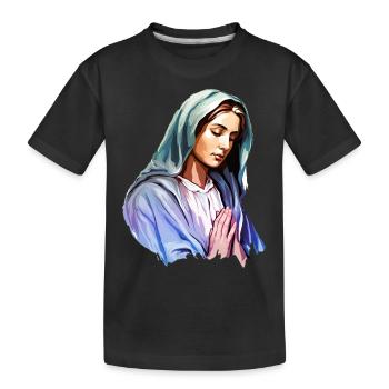 Stechpalme Maria Maria Madonna Mariana Jungfrau Maria Heilig - Kinder Premium Bio T-Shirt - Schwarz - Vorne