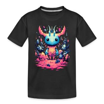 Creepy Halloween monsters - Kids' Premium Organic T-Shirt - black - Front