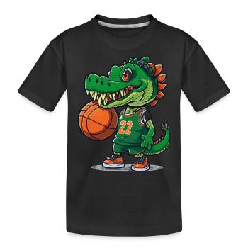 Croc Court - Kids' Premium Organic T-Shirt - black - Front