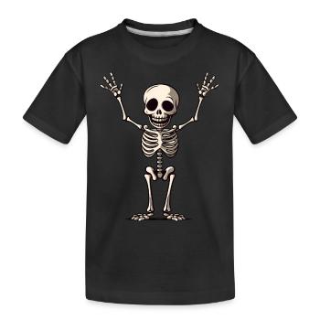 Lustiges Halloween Skellett - Kinder Premium Bio T-Shirt - Schwarz - Vorne