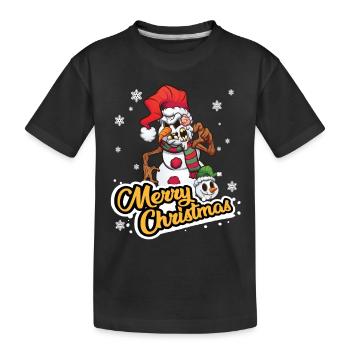 Christmas St. Nicholas Merry Christmas Snowman - Kids' Premium Organic T-Shirt - black - Front