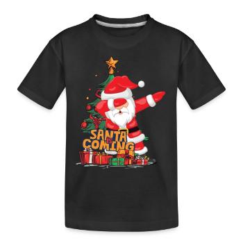 Christmas Santa Claus St. Nicholas Dabbing - Kids' Premium Organic T-Shirt - black - Front
