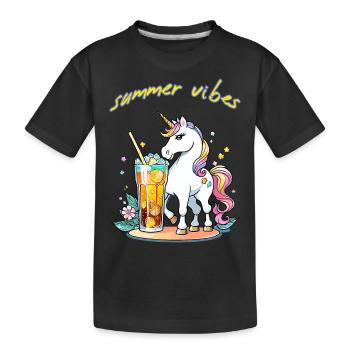 Sentiment d’été de licorne - T-shirt bio Premium Enfant - noir - Devant