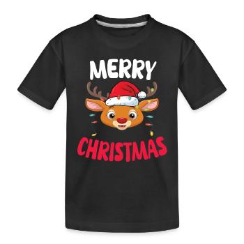 Funny Reindeer Xmas Family Merry Christmas - Kinder Premium Bio T-Shirt - Schwarz - Vorne