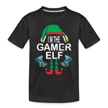 Gamer Elf Matching Family Christmas - Kinder Premium Bio T-Shirt - Schwarz - Vorne