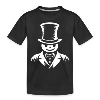 Schneemann Winter Gent - Kinder Premium Bio T-Shirt - Schwarz - Vorne
