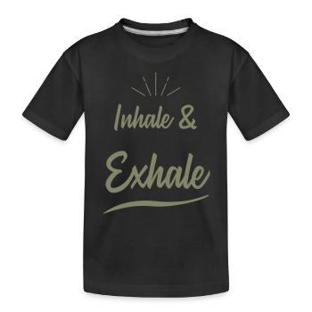 inhale & exhale yoga sprüche - Kinder Premium Bio T-Shirt - Schwarz - Vorne