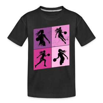 Basketball Frau Basketballerin Basketballspielerin - Kinder Premium Bio T-Shirt - Schwarz - Vorne