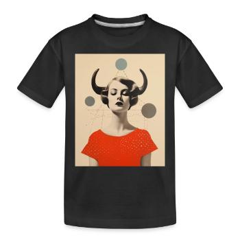 Taurus collage art astrology - Kids' Premium Organic T-Shirt - black - Front