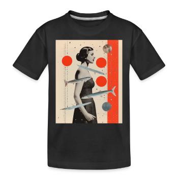 Pisces collage art astrology - Kids' Premium Organic T-Shirt - black - Front