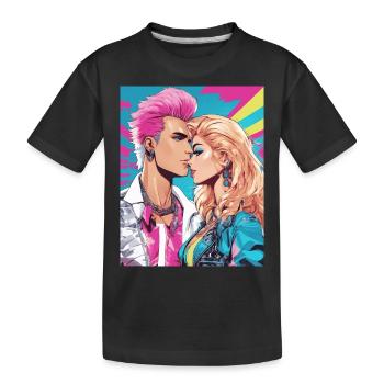 80er-Jahre-Stil - Kinder Premium Bio T-Shirt - Schwarz - Vorne