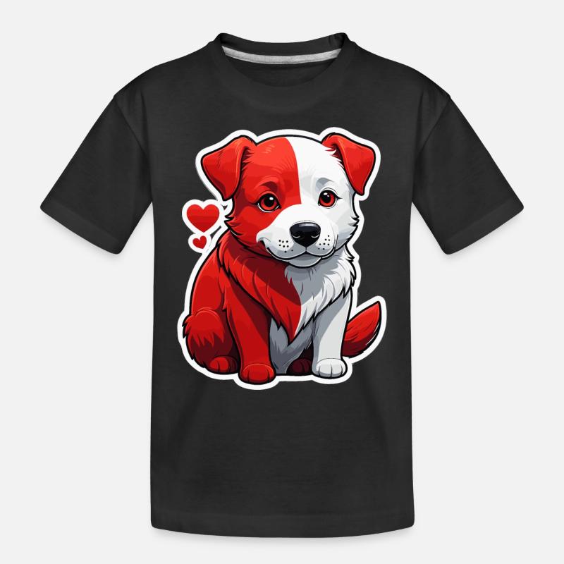 chien rouge - T-shirt bio Premium Enfant - noir