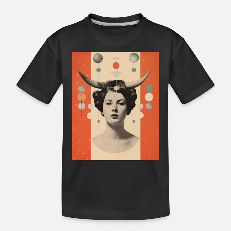 Astrologie d’art de collage Capricorne - T-shirt bio Premium Enfant - noir