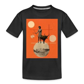 Sagittarius collage art astrology - Kids' Premium Organic T-Shirt - black - Front