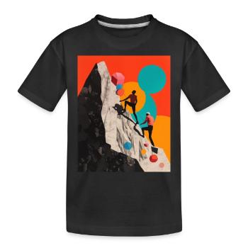 Couple of Climbers collage - Kids' Premium Organic T-Shirt - black - Front