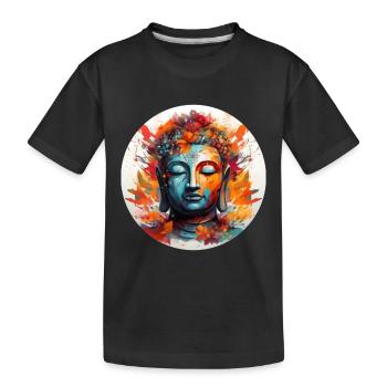 T-shirt Sérénité Bouddha Marque Vibration Positive - T-shirt bio Premium Enfant - noir - Devant