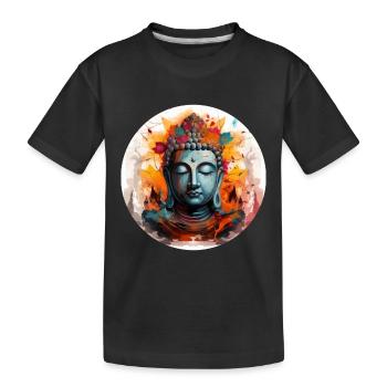 T-shirt Sérénité Bouddha Marque Vibration Positive - T-shirt bio Premium Enfant - noir - Devant