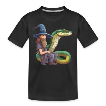 Wizard Snake Anaconda snake Snake Boa Python - Kids' Premium Organic T-Shirt - black - Front