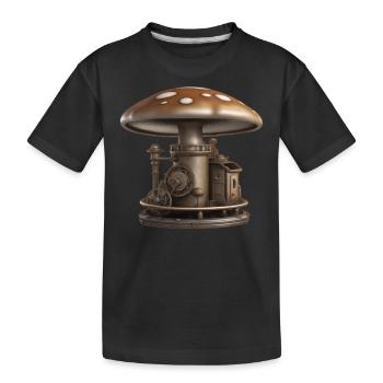 Steampunk champignon cèpes nature automne chanterelle - T-shirt bio Premium Enfant - noir - Devant