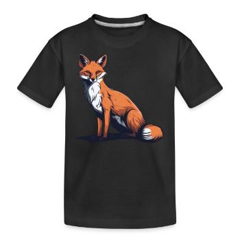 Nature-loving fox - Kids' Premium Organic T-Shirt - black - Front
