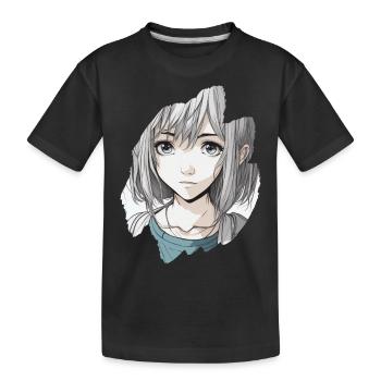 Anime Teenage Girl Gris - T-shirt bio Premium Enfant - noir - Devant