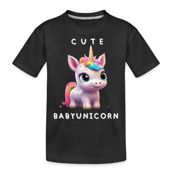 Bébé Licorne Super Mignon Licorne - T-shirt bio Premium Enfant - noir - Devant
