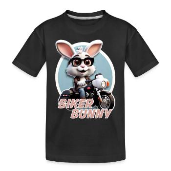 Biker Bunny - Kinder Premium Bio T-Shirt - Schwarz - Vorne