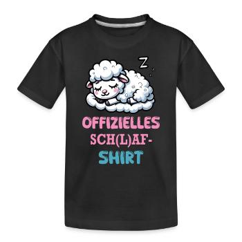 Offizielles Schlaf-Shirt zum Schäfchenzählen - Kinder Premium Bio T-Shirt - Schwarz - Vorne