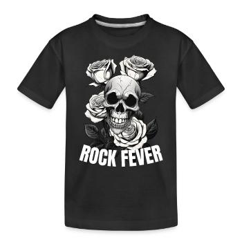 Rock Fever Skull - Kinder Premium Bio T-Shirt - Schwarz - Vorne