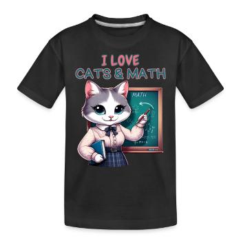 I love Cats & Maths - T-shirt bio Premium Enfant - noir - Devant