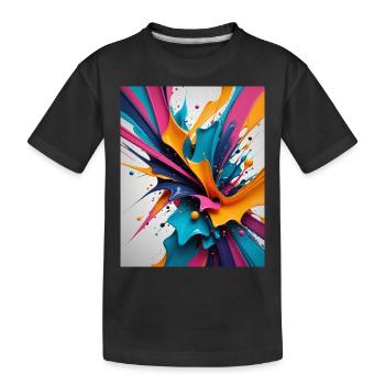 Farbklecks - Kinder Premium Bio T-Shirt - Schwarz - Vorne