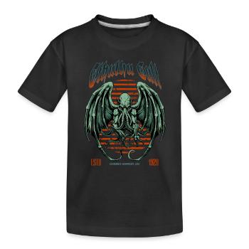Kaiju vert - Cthulhu Cult Lovecraft Necronomicon - T-shirt bio Premium Enfant - noir - Devant