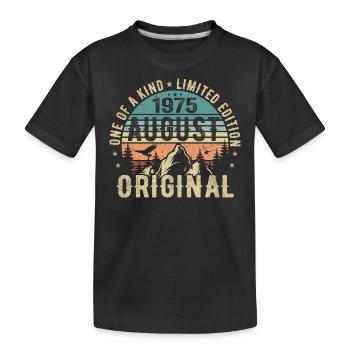 August 1975 - Born in August 1975 - Birthday - Kids' Premium Organic T-Shirt - black - Front
