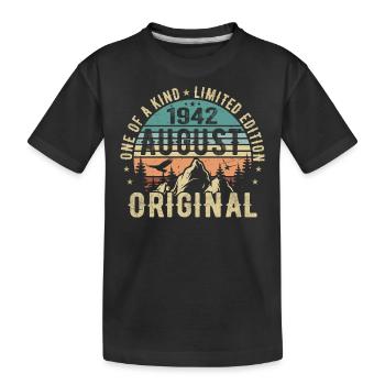 August 1942 - Born in August 1942 - Birthday - Kids' Premium Organic T-Shirt - black - Front