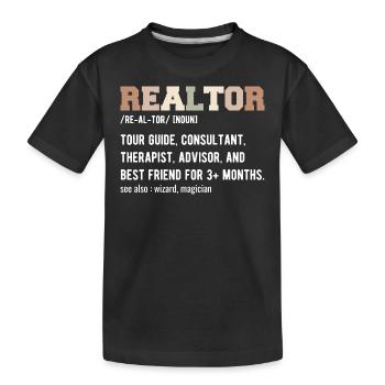 Funny Real Estate Agent - Realtor Definition - T-shirt bio Premium Enfant - noir - Devant