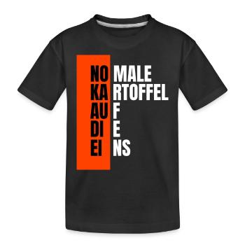 Normale Kartoffel auf die eins. Spruch Em2024 - Kinder Premium Bio T-Shirt - Schwarz - Vorne