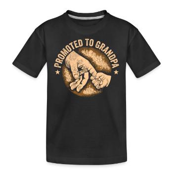 Funny Grandpa Men Dad Funny Promoted To Grandpa - Kids' Premium Organic T-Shirt - black - Front