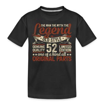 52 Jahre alt, Legenden 1972 Jahrgang 1972 Jubiläum - Kinder Premium Bio T-Shirt - Schwarz - Vorne