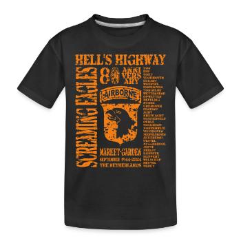 AVM 101st Airborne 80th Market Garden 2024 Orange - Kinder Premium Bio T-Shirt - Schwarz - Vorne