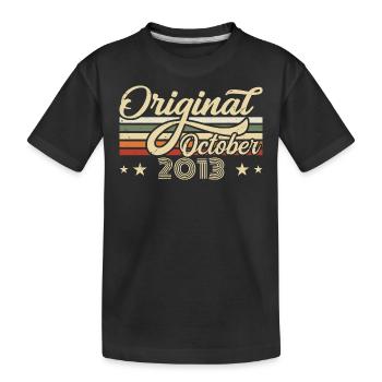 Octobre 2013 Anniversaire en Octobre - Octobre 2013 - T-shirt bio Premium Enfant - noir - Devant