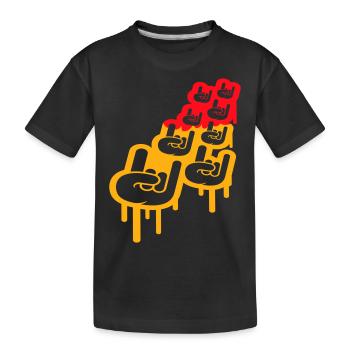 Heavy Metal Hard Rock Graffiti Hörner Handgeste - Kinder Premium Bio T-Shirt - Schwarz - Vorne