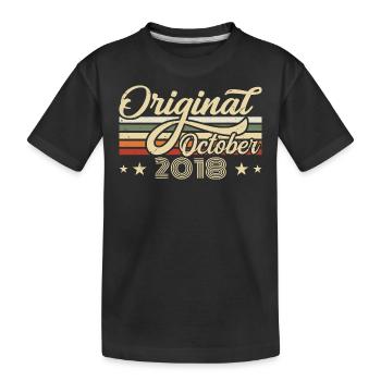 Octobre 2018 Anniversaire en Octobre - Octobre 2018 - T-shirt bio Premium Enfant - noir - Devant