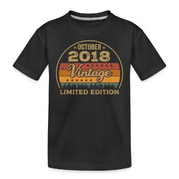 Millésime Octobre 2018 Cadeau d’anniversaire - 2018 - T-shirt bio Premium Enfant - noir - Devant