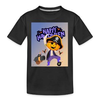 Lustiger und gruseliger Halloween-Pirat für Kinder. - Kinder Premium Bio T-Shirt - Schwarz - Vorne
