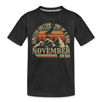 Born in November 1950 - Birthday November 1950 - Kids' Premium Organic T-Shirt - black - Front