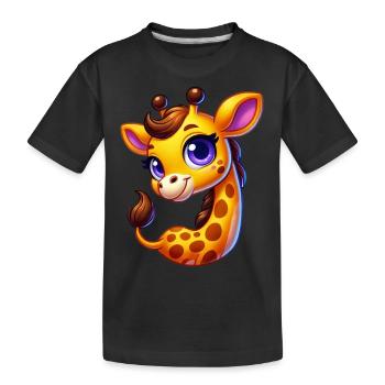 Pixar-Style Cartoon Giraffe - Kinder Premium Bio T-Shirt - Schwarz - Vorne