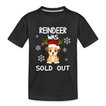 Noël - Renne a été vendu chien drôle - T-shirt bio Premium Enfant - noir - Devant